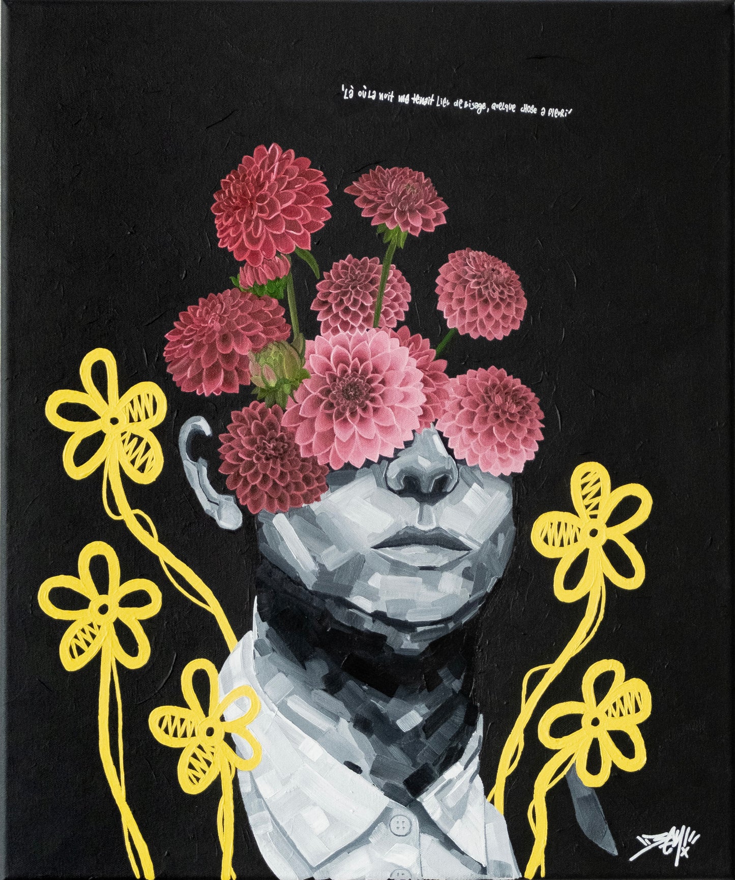 'Là où la nuit me tenait lieu de visage, quelque chose a fleuri'