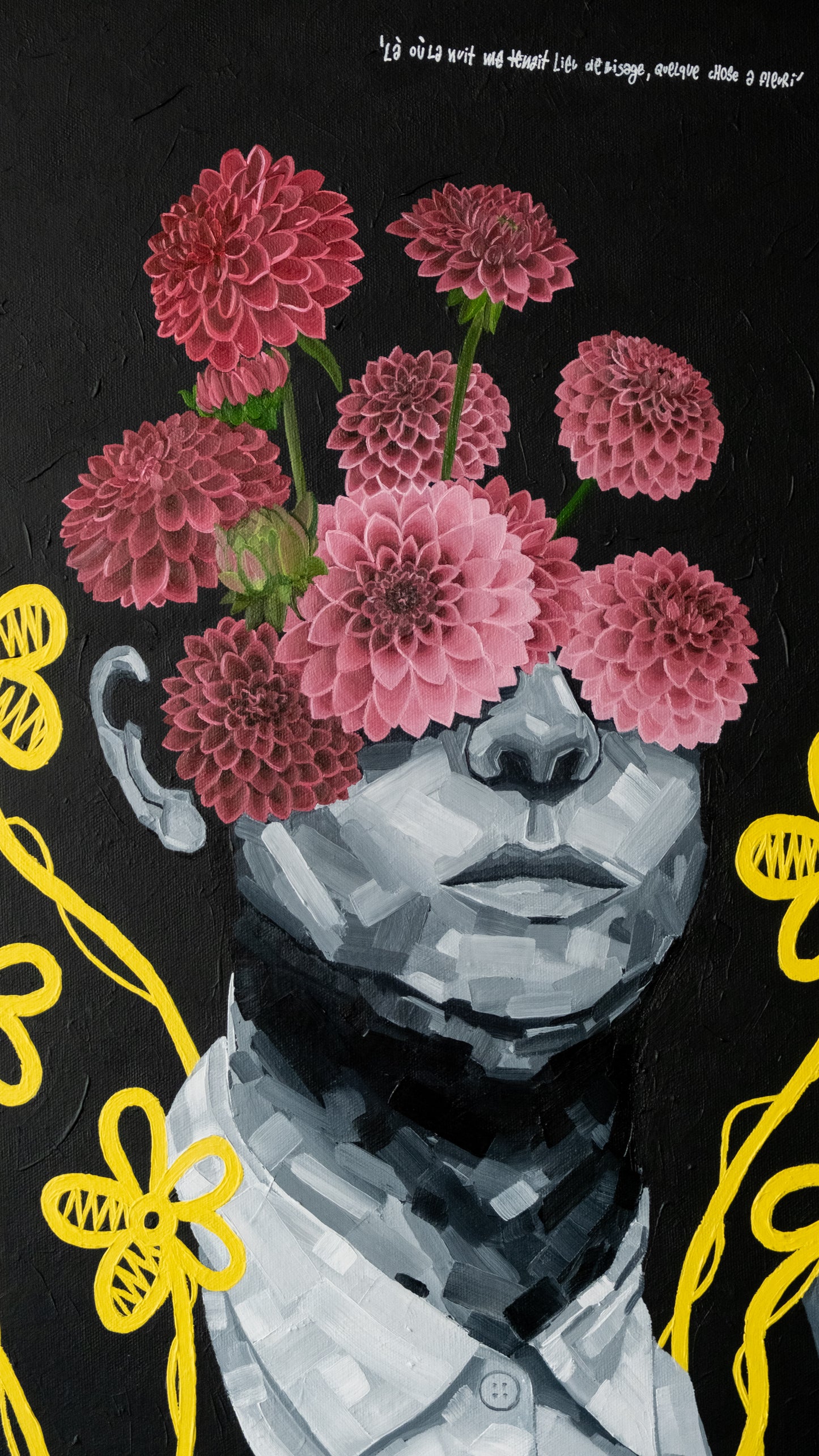 'Là où la nuit me tenait lieu de visage, quelque chose a fleuri'